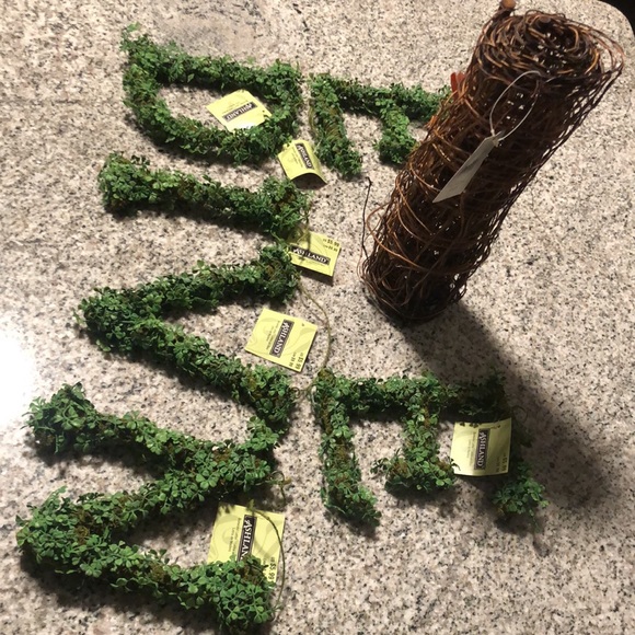 NWT Ashland Boxwood Letters And Grapevine Ribbon Decoration Lot - Picture 14 of 14